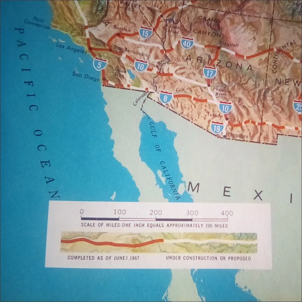 1967 Conoco Touraide Road Map Interstate Travel Guide Vintage Booklet